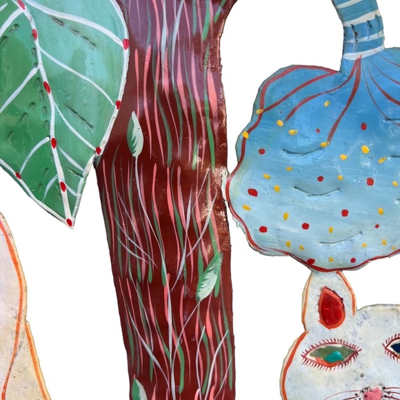 Handmade/ Hand Painted from Recycled Steel Drum Cats in Tree - Picture 4 of 10